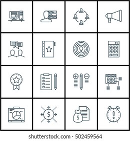 Set Of Project Management Icons On Money, Schedule And Report Topics. Editable Vector Illustration. Includes List, Workspace And Win Vector Icons.