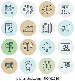 Set Of Project Management Icons On Innovation, Time Management And Growth Topics. Editable Vector Illustration. Includes Date, Schedule And Money Vector Icons.