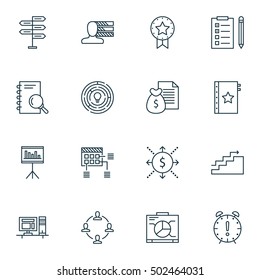 Set Of Project Management Icons On Personal Skills, Opportunity And Warranty Topics. Editable Vector Illustration. Includes Date, Win And Goal Vector Icons.