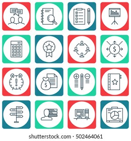 Set Of Project Management Icons On Personal Skills, Decision Making And Investment Topics. Editable Vector Illustration. Includes Analysis, Office And Teamwork Elements