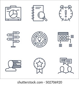Set Of Project Management Icons On Schedule, Analysis And Board Topics. Editable Vector Illustration. Includes Fork, Dashboard And Schedule Vector Icons.