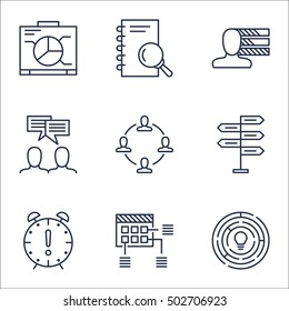 Set Of Project Management Icons On Analysis, Personal Skills And Collaboration Topics