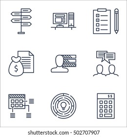Set Of Project Management Icons On Investment, Schedule And Report Topics. Editable Vector Illustration. Includes Team, Report And Finance Vector Icons.