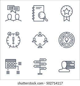 Set Of Project Management Icons On Time Management, Analysis And Collaboration Topics. Editable Vector Illustration. Includes Collaboration, Brainstorming And Team Vector Icons.