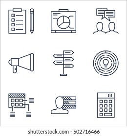 Set Of Project Management Icons On Reminder, Schedule And Innovation Topics. Editable Vector Illustration. Includes Reminder, Task And Announcement Vector Icons.