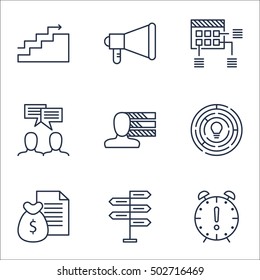 Set Of Project Management Icons On Time Management, Innovation And Opportunity Topics. Editable Vector Illustration. Includes Plan, Making And Deadline Vector Icons.