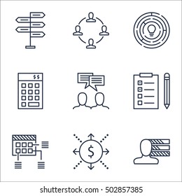 Set Of Project Management Icons On Discussion, Reminder And Innovation Topics. Editable Vector Illustration. Includes Team, Meeting And Teamwork Vector Icons.
