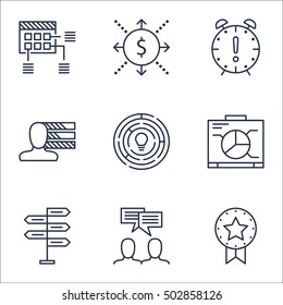 Set Of Project Management Icons On Discussion, Opportunity And Money Topics. Editable Vector Illustration. Includes Team, Personal And Money Vector Icons.
