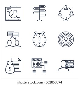 Set Of Project Management Icons On Schedule, Report And Personal Skills Topics. Editable Vector Illustration. Includes Plan, Brainstorm And Personal Vector Icons.