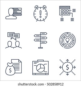Set Of Project Management Icons On Time Management, Schedule And Opportunity Topics. Editable Vector Illustration. Includes Personality, Meeting And Deadline Vector Icons.