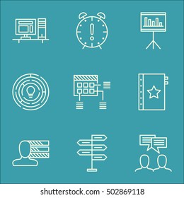 Set Of Project Management Icons On Warranty, Time Management And Opportunity Topics. Editable Vector Illustration. Includes Team, Time And Skills Vector Icons.