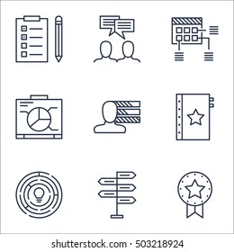 Set Of Project Management Icons On Reminder, Present Badge And Schedule Topics. Editable Vector Illustration. Includes Schedule, Dashboard And Award Vector Icons.
