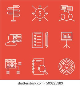 Set Of Project Management Icons On Personal Skills, Opportunity And Reminder Topics. Editable Vector Illustration. Includes Notebook, Analysis And Making Vector Icons.