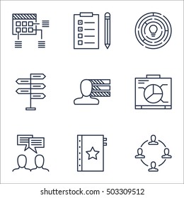 Set Of Project Management Icons On Warranty, Opportunity And Schedule Topics. Editable Vector Illustration. Includes Brainstorm, Schedule And Idea Vector Icons.