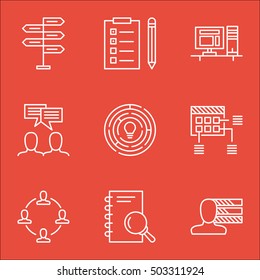 Set Of Project Management Icons On Discussion, Collaboration And Computer Topics. Editable Vector Illustration. Includes Personality, Computer And Office Vector Icons.