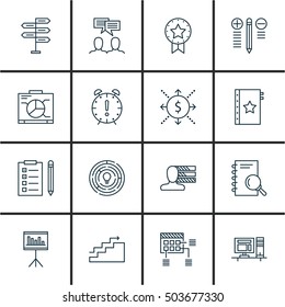 Set Of Project Management Icons On Discussion, Computer And Present Badge Topics. Editable Vector Illustration. Includes Personal, Meeting And Badge Vector Icons. Set Of Project Management Icons On Discussion, Computer And Present Badge Topics. Editable Vector Illustration. Includes Personal, Meeting And Badge Vector Icons.