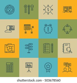 Set Of Project Management Icons On Discussion, Investment And Innovation Topics. Editable Vector Illustration. Includes Research, Right And Personal Vector Icons.