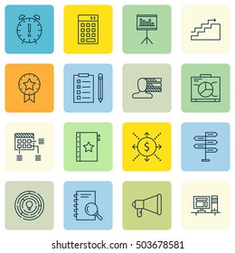 Set Of Project Management Icons On Reminder, Present Badge And Warranty Topics. Editable Vector Illustration. Includes Making, Project And Brainstorming Vector Icons.