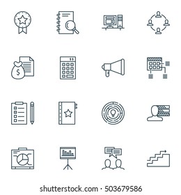 Set Of Project Management Icons On Collaboration, Personal Skills And Reminder Topics. Editable Vector Illustration. Includes Skills, Task And Workspace Vector Icons.