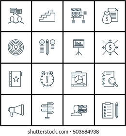 Set Of Project Management Icons On Decision Making, Schedule And Innovation Topics. Editable Vector Illustration. Includes Flow, Decision And Announcement Vector Icons.