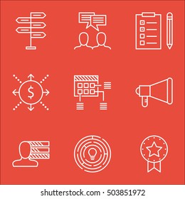 Set Of Project Management Icons On Money, Reminder And Announcement Topics. Editable Vector Illustration. Includes Cash, Flow And Personal Vector Icons.