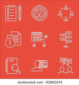 Set Of Project Management Icons On Analysis, Innovation And Opportunity Topics. Editable Vector Illustration. Includes Personality, Personal And Research Vector Icons.