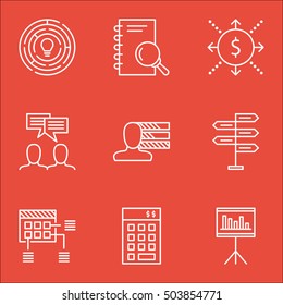 Set Of Project Management Icons On Personal Skills, Schedule And Money Topics. Editable Vector Illustration. Includes Cash, Research And Personality Vector Icons.
