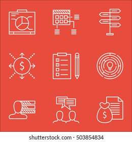 Set Of Project Management Icons On Opportunity, Board And Report Topics. Editable Vector Illustration. Includes Report, Brainstorming And Personality Vector Icons.