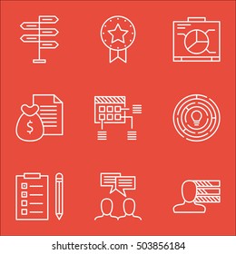 Set Of Project Management Icons On Schedule, Board And Personal Skills Topics. Editable Vector Illustration. Includes Reminder, Dashboard And Personality Vector Icons.
