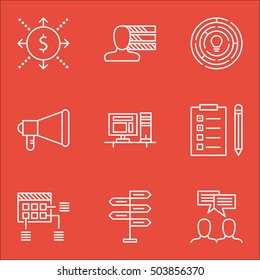 Set Of Project Management Icons On Schedule, Money And Announcement Topics. Editable Vector Illustration. Includes Making, Project And Fork Vector Icons.