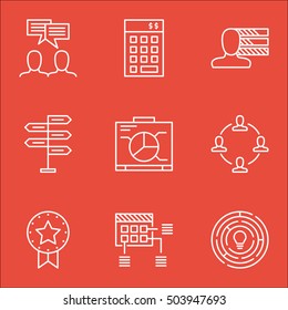 Set Of Project Management Icons On Investment, Board And Present Badge Topics. Editable Vector Illustration. Includes Award, Discussion And Personality Vector Icons.