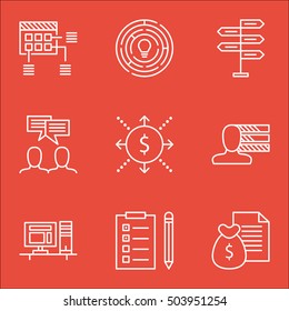 Set Of Project Management Icons On Money, Innovation And Computer Topics. Editable Vector Illustration. Includes Computer, Workspace And Money Vector Icons.