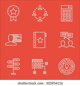 Set Of Project Management Icons On Present Badge, Opportunity And Investment Topics. Editable Vector Illustration. Includes Idea, Fork And Badge Vector Icons.