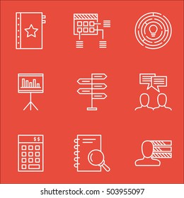 Set Of Project Management Icons On Investment, Presentation And Opportunity Topics. Editable Vector Illustration. Includes Schedule, Idea And Fork Vector Icons.