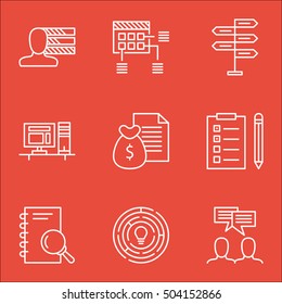 Set Of Project Management Icons On Analysis, Schedule And Reminder Topics. Editable Vector Illustration. Includes Personal, Notebook And Computer Vector Icons.