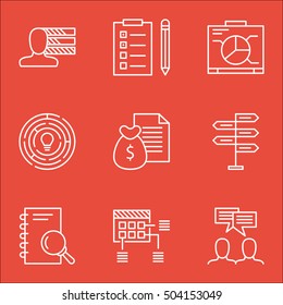 Set Of Project Management Icons On Discussion, Board And Report Topics. Editable Vector Illustration. Includes Brainstorm, Decision And Dashboard Vector Icons.