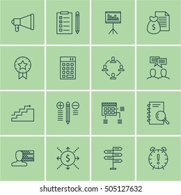 Set Of Project Management Icons On Schedule, Report And Time Management Topics. Editable Vector Illustration. Includes Cash, Teamwork And Collaboration  Elements