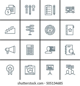 Set Of Project Management Icons On Personal Skills, Investment And Present Badge Topics. Editable Vector Illustration. Includes Team, Promotion And Solution Vector Icons.