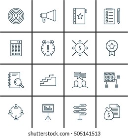 Set Of Project Management Icons On Collaboration, Presentation And Money Topics. Editable Vector Illustration. Includes Chart, Project And Decision Vector Icons.