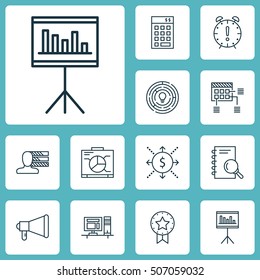 Set Of Project Management Icons On Personal Skills, Money And Announcement Topics. Editable Vector Illustration. Includes Investment, Dashboard, Project And More Vector Icons.