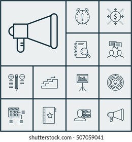 Set Of Project Management Icons On Presentation, Innovation And Growth Topics. Editable Vector Illustration. Includes Skills, Deadline, Team And More Vector Icons.