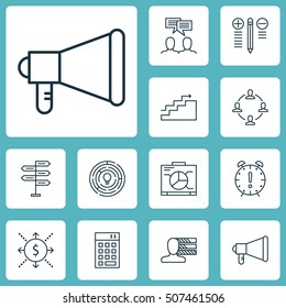 Set Of Project Management Icons On Time Management, Board And Investment Topics. Editable Vector Illustration. Includes Finance, Date, Brainstorm And More Vector Icons.