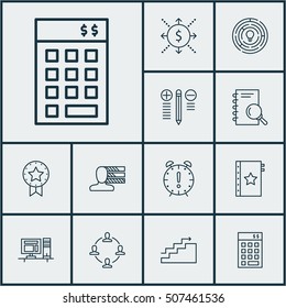 Set Of Project Management Icons On Collaboration, Present Badge And Time Management Topics. Editable Vector Illustration. Includes Decision, Finance, Business And More Vector Icons.