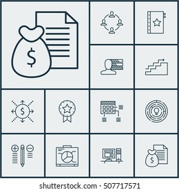 Set Of Project Management Icons On Schedule, Decision Making And Computer Topics. Editable Vector Illustration. Includes Personality, Office, Brainstorming And More