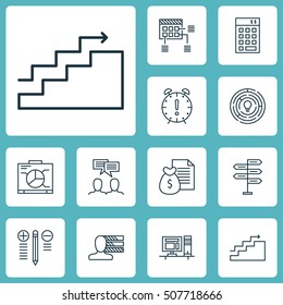 Set Of Project Management Icons On Time Management, Decision Making And Board Topics. Editable Vector Illustration. Includes Meeting, Workspace, Deadline And More 