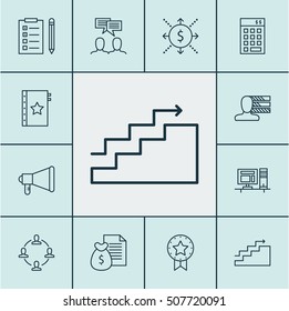 Set Of Project Management Icons On Investment, Computer And Growth Topics. Editable Vector Illustration. Includes Management, Win, Teamwork And More 