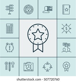 Set Of Project Management Icons On Decision Making, Investment And Discussion Topics. Editable Vector Illustration. Includes Warranty, Presentation, Date And More 