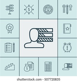 Set Of Project Management Icons On Reminder, Report And Time Management Topics. Editable Vector Illustration. Includes Brainstorm, Personality, Decision And More 
