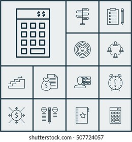 Set Of Project Management Icons On Report, Personal Skills And Warranty Topics. Editable Vector Illustration. Includes Chart, Making, Time And More