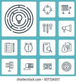 Set Of Project Management Icons On Schedule, Personal Skills And Opportunity Topics. Editable Vector Illustration. Includes Personal, Reminder, Brainstorming And More 
